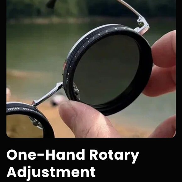 🕶️Adjustable Tint Round Sunglasses – All Black Frame 🕶️ - Picture 4 of 7